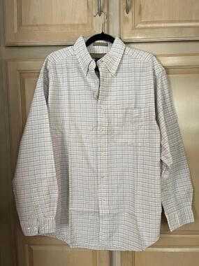 NWT Natural Life Shirt Cotton Pink Gray Large Check Button Down Sz M